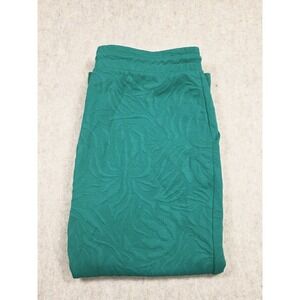 Mary‎ Square Sea Green Jacquard Textured Pants Size Large Cropped Pull-On